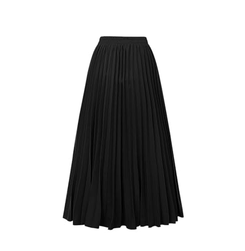 Women's Summer Maxi Skirts Casual Elegant High Waist Pleated Skirt
