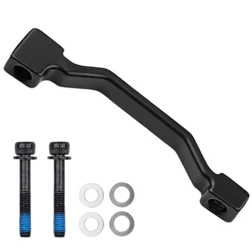 Image of ApexPine Front Fork Post Mount Brake Adapter, 180mm to 203mm Disc Rotor Upgrade, Includes Bolts & Washers, Anodized Aluminum for MTB E-Bike Downhill, Increased Stopping Power