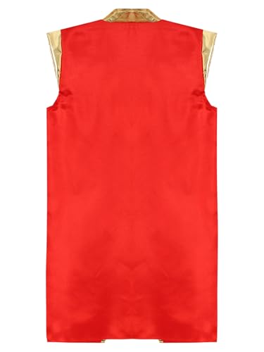 Kids Boys Long Suit Vest Arabian Prince Sleeveless Golden Waistcoat Vest for Party Halloween4