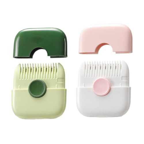 2 en 1 Tondeuse à Cheveux Fourchus, 2 pcs Peigne de Retrait des Fourches, peigne coupe-cheveux tondeuse portable, Peigne de Retrait des Fourches, pour couper les cheveux, Rose & Vert