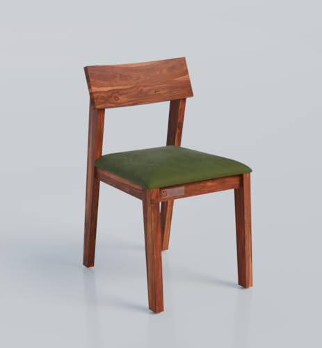 Image of DRIFTINGWOOD Liana 2-Seater Sheesham Wood Dining Table Set � in Natural Honey Finish with Table & 2 Cushioned Chairs � Ideal for Small Kitchens & Compact Living Spaces � Assembly Required (Green)