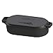 Bayou Classic 7477 6-qt Cast Iron Oval Fryer w/ Griddle Lid Perfect For Large Batch Frying Cooking Whole Chickens Pot Roasts & Reverse Griddle Lid Perfect For Large Batch Breakfast Burgers