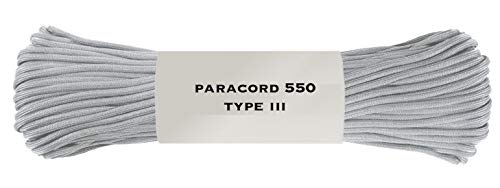 Image of 50ft 550 Cord Paracord Parachute Survival Cord (Grey)