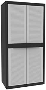 Terry, Jumbo Cab 2900 Qblack, Especially spacious 2-Door Cabinet, 3 Internal Shelves - 89.7x53.7x180 cm