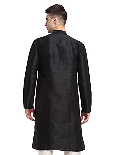 Image of Jompers Men Black & White Solid Kurta