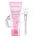 TEREZ & HONOR Collagen Night Wrapping Peel Off Mask: Korean Face Mask for Elasticity, Hydrating & Glow - 100Dalton Smallest Molecular Collagen for Glass Skin - Dermatologist Tested 3.4 FL OZ