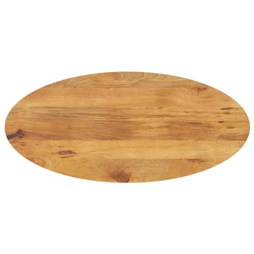 vidaXL Tischplatte, Holzplatte für Esstisch Couchtisch, Massivholzplatte Rustikales Design, Ersatztischplatte, 100x40x2,5cm Oval Massivholz Mango