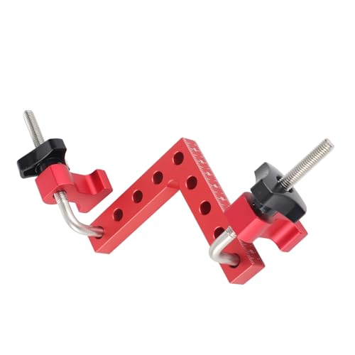 Escuadras de posicionamiento de 90° en aleación de aluminio de alta resistencia color rojo