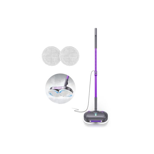 Scrubbing Steam Mop with Rotating Pads, Spin Steam Cleaner for