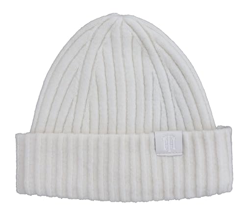 Bonnet tricoté Tommy Hilfiger pour femme en blanc laine taille unique