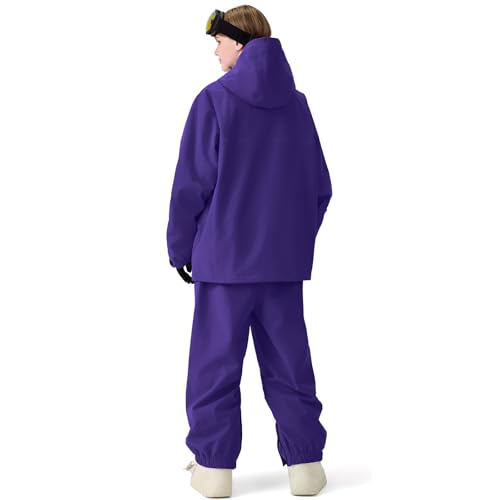 Oymyakon Womens Ski Suit Waterproof Snow Suits Snowboard Jacket and Pants Set Baggy Winter Insulated Snowsuit Coats Purple L by Oymyakon - Image 4
