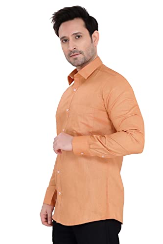 Image of Faubourg Cotton Blend 5377-5382 Men's Solid Plain Full Long Sleeve Slim Fit Formal Shirt
