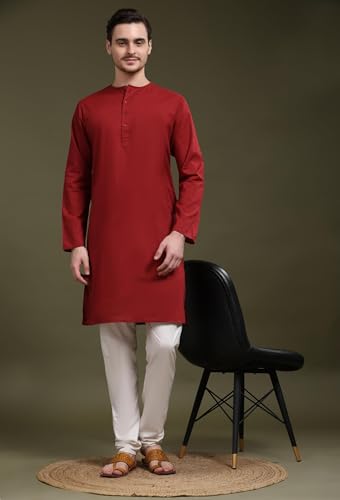 SKAVIJ Mens Indian Kurta Pajama Cotton Comfort Breathable Set4