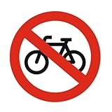 CombiCraft Aluminium-Schild 'Fahrradverbot' - 75 mm Durchmesser mit 3M-Klebeband - Für Innen und Außen - Ideal für Geschäftsgebäude, Schulen und öffentliche Plätze