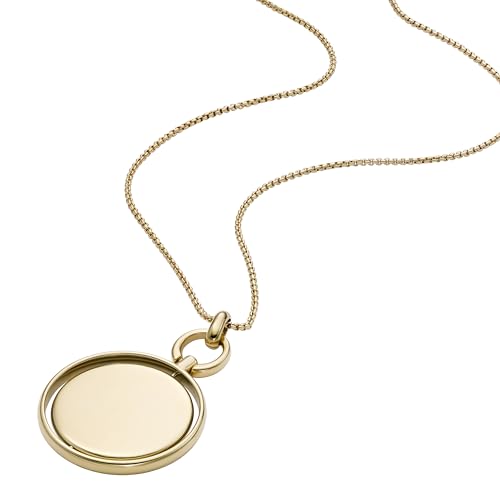 Image of Fossil Women's Gold-Tone Stainless Steel Pendant Chain Necklace for Women