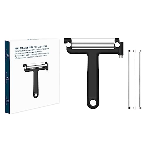 KITCHENDAO Replaceable Wire Cheese Slicer Cutter, 50 Stronger Wires with 2nd Gen Wire Fixing