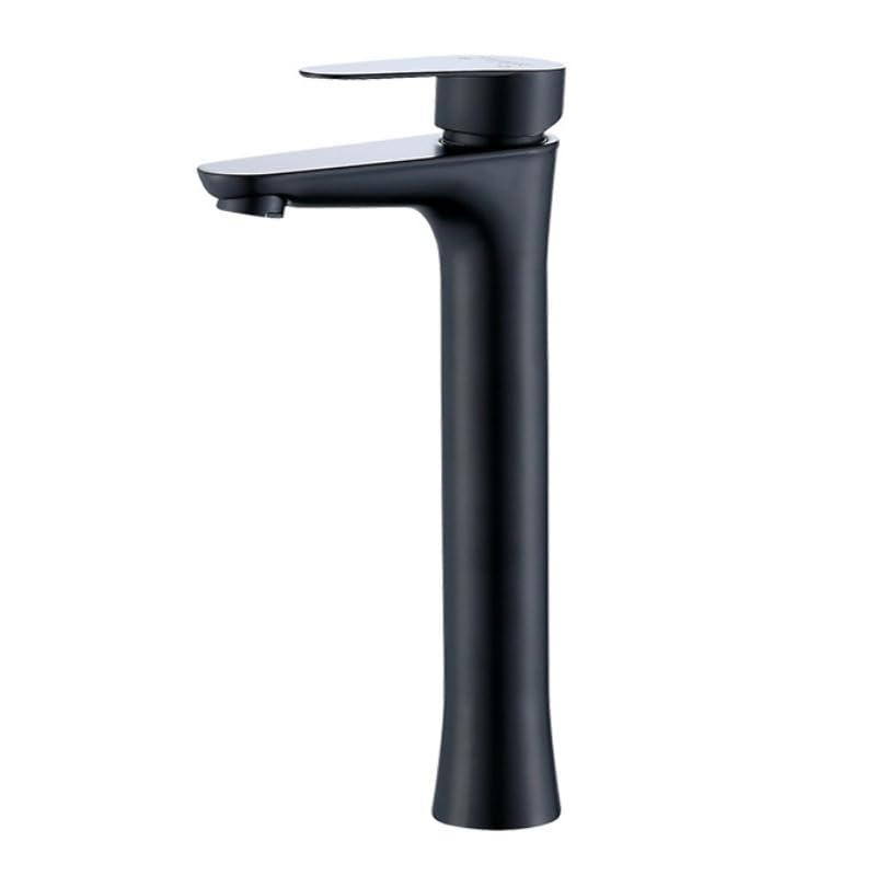 Robinet de lavabo surélevé anti-éclaboussures pour vasque à poser noire