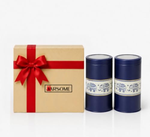 Image of Mandala Collection Airtight Kitchen Container Set| 850ML- Set of 2| Food Grade Metal Jars for Cereals, Cookies, Dals & Dry Food| Vacuum Lid, Rust Resistant| Blue Elephant Canisters