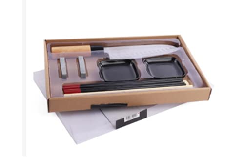Kit Para Sushi Em Bambu e Ardósia Naha Com 8 Peças