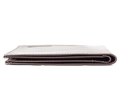 Big Skinny Men's Hipster Leather Bi-Fold Slim Wallet, Holds Up To 40 Cards, Brown #TOP3