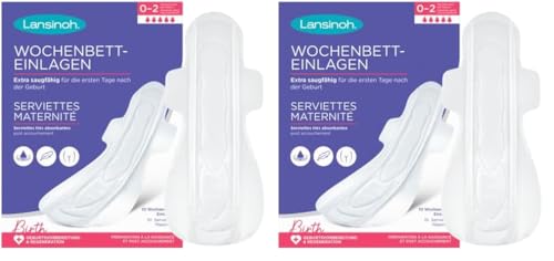 Lansinoh Serviettes maternité I Extra absorbantes I Dès l'accouchement (Lot de 2)