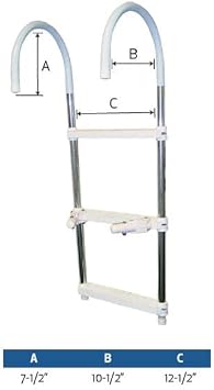 SeaSense Boat Ladder (3 Step), 15W x 37H, Silver/White
