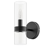 Modern Wall Sconces, Bathroom Vanity Light Fixtures, Black Lamps with Clear Glass, Minimalist Living Room Lighting Background for Mirror, Bedroom, Hal