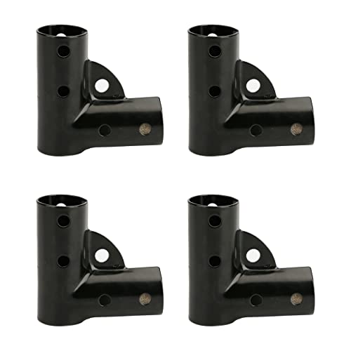 Plum Fittings 1 3/8" X 1 3/8" Black Chain Link Fence Top Gate Corner | Pressed Steel Top Gate Corner | Top Gate Elbow | Pack Of 4 #TOP1