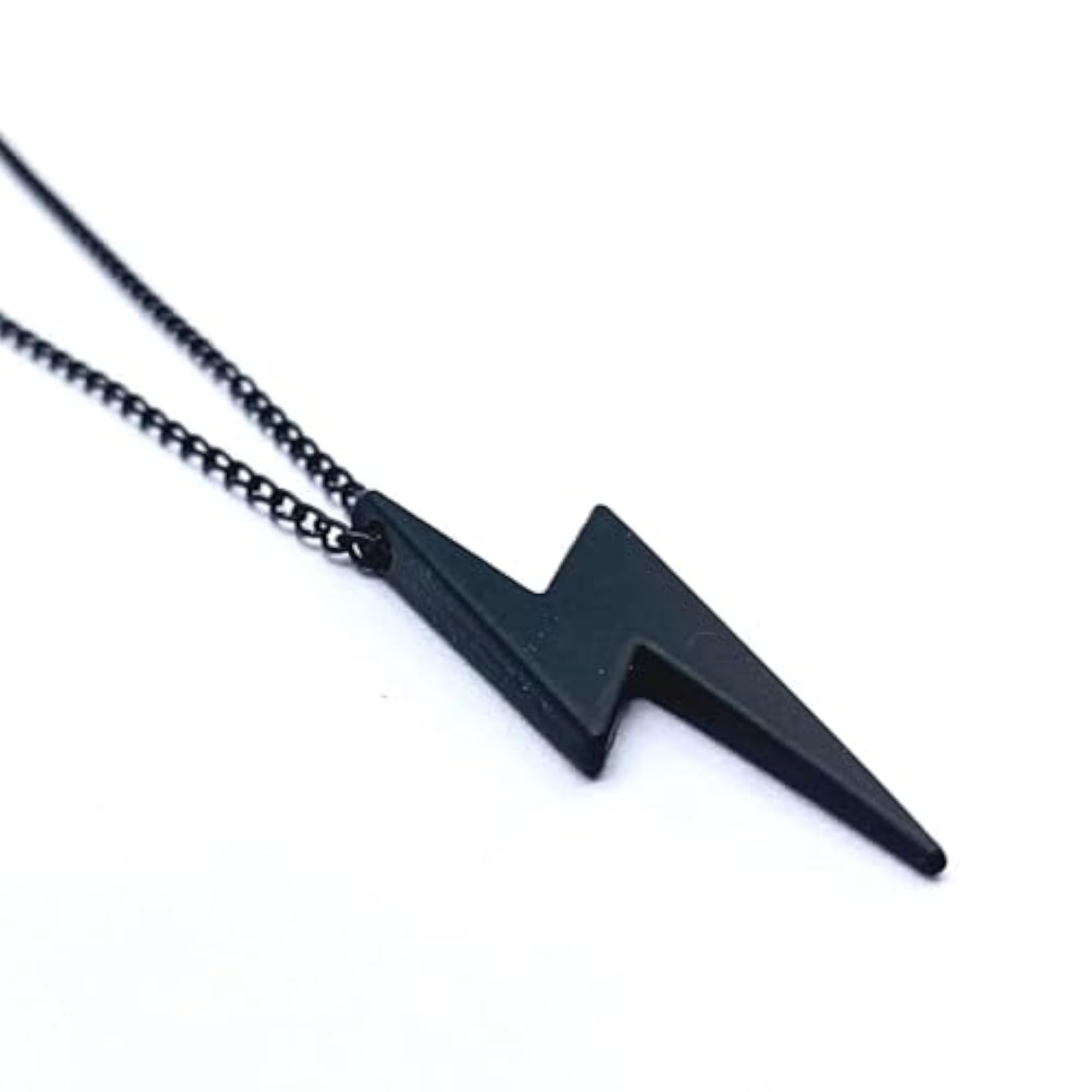 Gunmetal Plated Zig Zag Pendant Necklace for Men