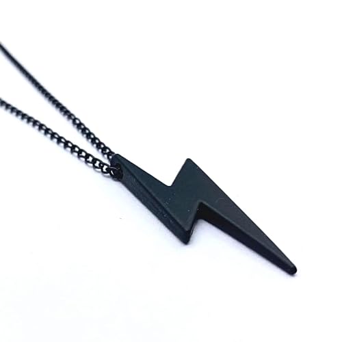 Gunmetal Plated Zig Zag Pendant Necklace for Men