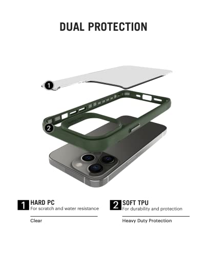 Image of DailyObjects Case for iPhone 14 Pro Max, Drop Protection Polycarbonate Green Hybrid Slim Shockproof Back Cover