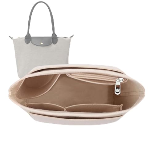 Lckaey Organizador de fieltro para organizador de bolsas le pliage grande Y012-beige-L