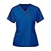SOYOU Blouse Medicale Femme Manche Courte Blouse Estheticienne Professionnelle Tunique De Travail Médicale Couleur Unie Femme Soignant Garde-Malade Col en V Hauts De Travail Infirmière Blouse
