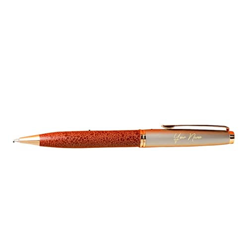 Image of Roshfort Customized Engraved Metal Twist Ballpoint Pen | Wooden Finish | Medium Point | Blue Ink | 1 Count SEND DETAIL WHATSAPP +91 9631056748