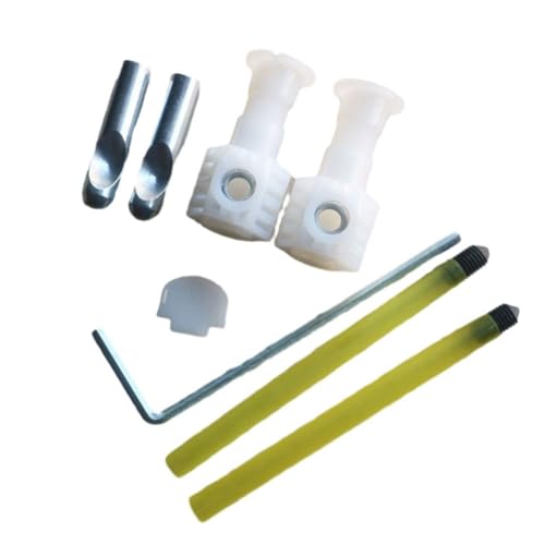 Vilgftyiet Kit de remplacement de boulons de réservoir de toilettes, connecteur mural en nylon et fer avec joints d'étanchéité pour toilettes standard