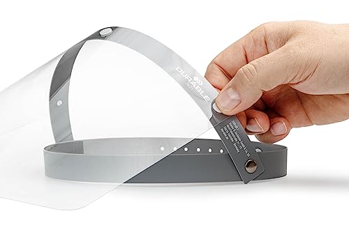 Durable Visier für Gesichtsschutz vor Spritzern und Tröpfchen, mit anpassbarem Stirnband, hochklappbar & desinfizierbar, Made in EU, 1 Stück, 343110