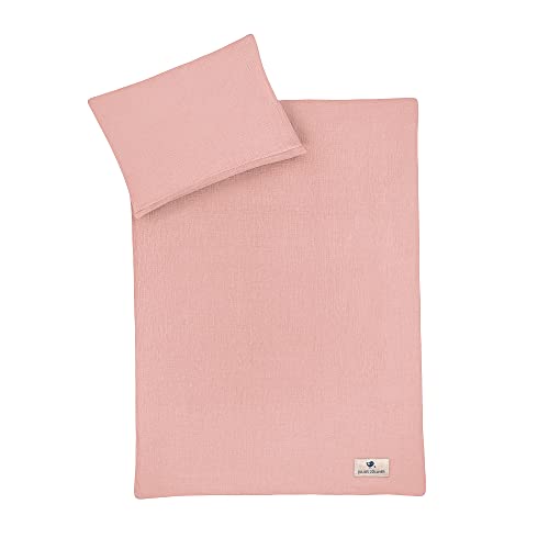 Julius Zöllner Musselin Kinderbettwäsche 100x135 + 40x60 cm | 2-teiliges Set aus Deckenbezug und Kissenbezug aus 100% Baumwollmusselin | Oeko-TEX Standard 100 | dusty rose
