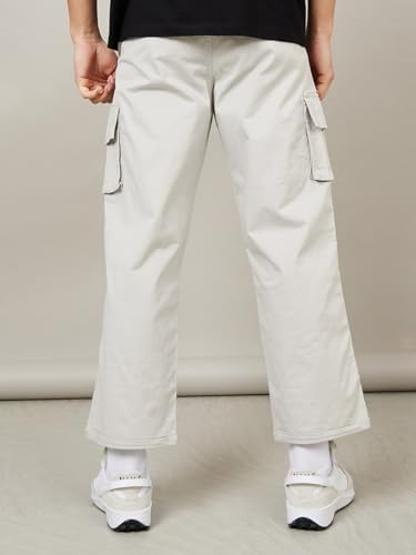 Image of Styli Men Mid Rise Cotton Oversized Cargo Pants| Stylish Cargo Pants for Men | Perfect for Casual, Party & Everyday Wear