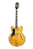 Epiphone Sheraton Semi Hollow Body, Lefty Natural and Gold Hardware with Gig Bag
