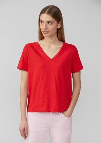 s.Oliver T-Shirt aus Flammgarn mit V-Ausschnitt – Ansicht 3