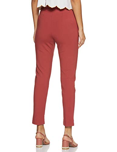 Image of Marks & Spencer Womens Solid Mid Rise Slim Fit Trouser