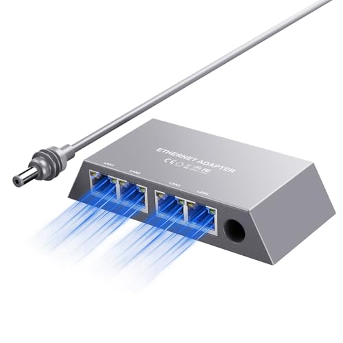 HAILOLY Starlink Ethernet Adapter for Gen 3, Starlink Rectangular Satellite Internet Adapter Ethernet Gen 3 for Wired External Network Fast & Stable Connection, 4 Ports
