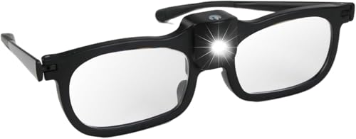 250% Magnifying Glass with Light LED Lighted Magnifying Glasses Bright Sight Clear Eyeglasses Vision for Women Men Hands Free for Close Work, Reading, Crafts, Hobbies, Jewelle and Painting (Black)