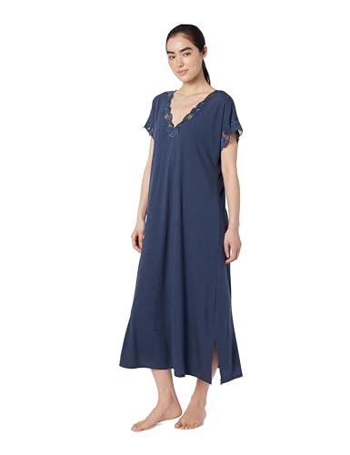 Natori Women's Zen Floral Gown Sleepwear, Heather Night Blue, Medium