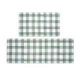FRESHMINT Modern Farmhouse Plaid 2 Piece Set Kitchen Mats for Floor Anti Fatigue Waterproof & Non-Skid Kitchen Rugs Cushioned Kitchen Mat for Standing Washable Comfort Desk Kitchen Runners