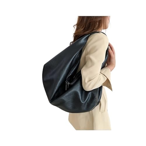 New Women's Leather Handbag Large Capacity Soft Crossbody Handbag Daily Travel Business Activities(Black)4