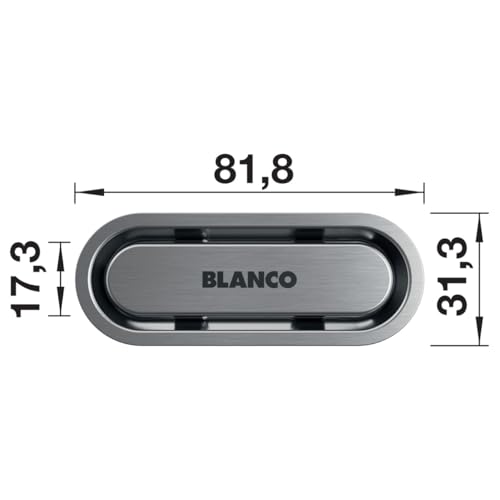 Kit Blanco Oovalon acier brossé avec commande pushControl et vidage automatique InFino