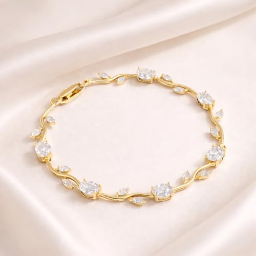 Image of SALVE Coquette Golden Tulip Bracelet for Women Stylish | Anti Tarnish Jewellery for Women, Hand Wristlet for Girls | Aesthetic Accessories for Girls, Valentine's Gift for Girlfriend