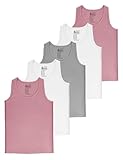 ALPIDEX Mädchen Unterhemd 5er Set 100% Baumwolle Basic Tank Top Trägertop Bequeme Achselhemden Ärmellose Kinder Unterhemden, Größe:146-152, Farbe:Candy