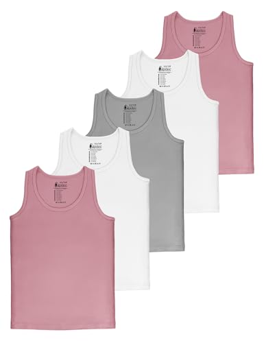 ALPIDEX Mädchen Unterhemd 5er Set 100% Baumwolle Basic Tank Top...